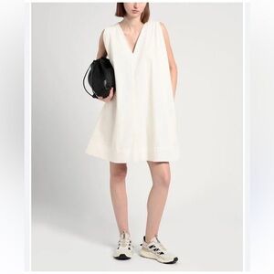 COS A Line Sleeveless Mini Cotton Dress White Size 2 B26